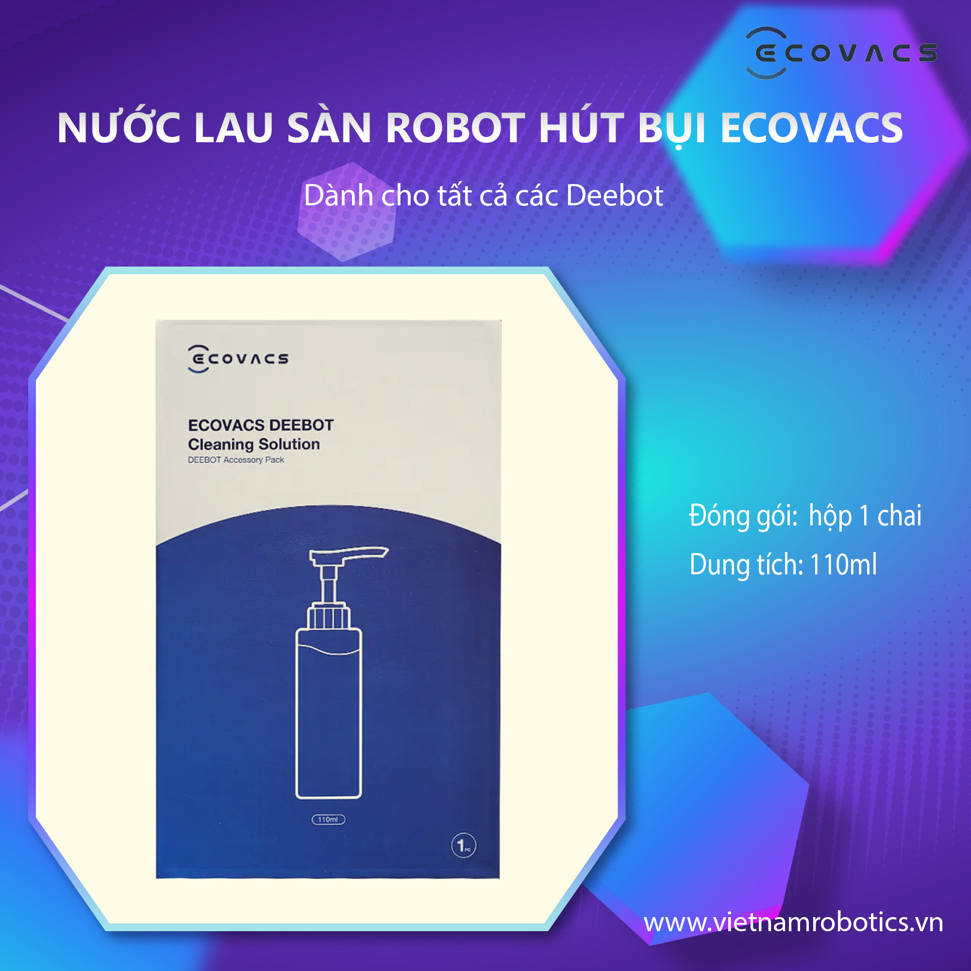 Nước lau sàn chuyên dụng cho robot hút bụi Ecovacs Deebot