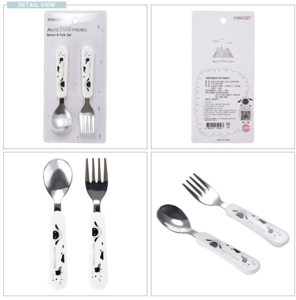 Bộ muỗng nĩa ăn dặm STENLOCK Hàn Quốc