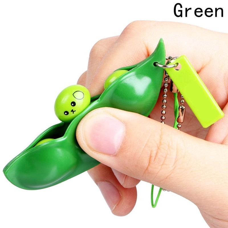 Móc khóa có đồ bóp giải tỏa stress hình hạt đậu