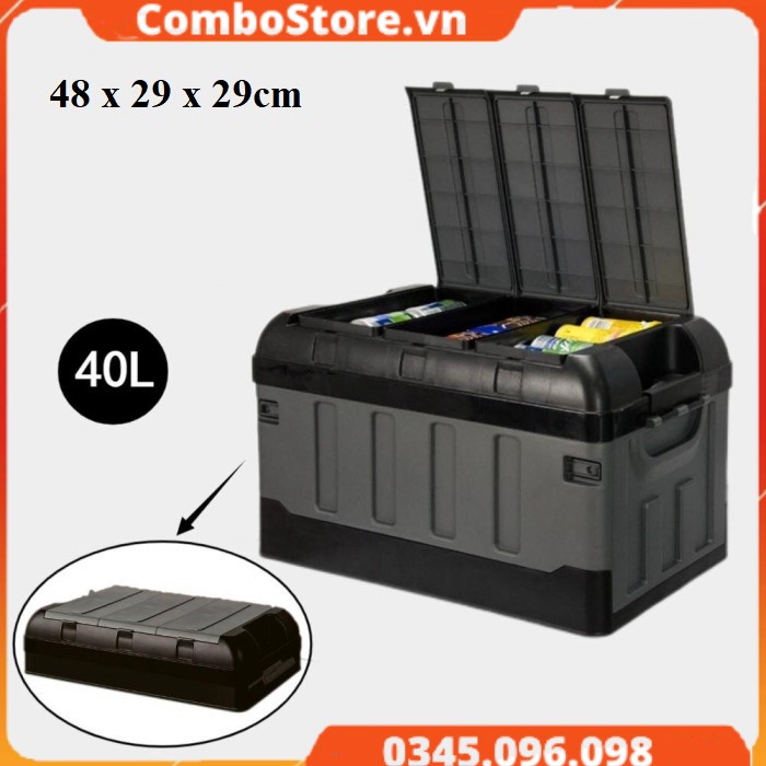 Thùng đựng đồ ô tô - gấp gọn đa năng 45 lít siêu dày