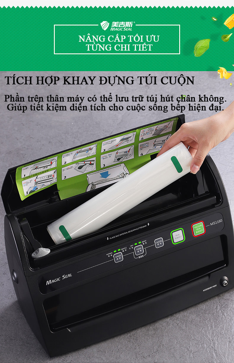 Máy hút chân không và hàn miệng túi thực phẩm, máy hút chân không công nghiệp MS171