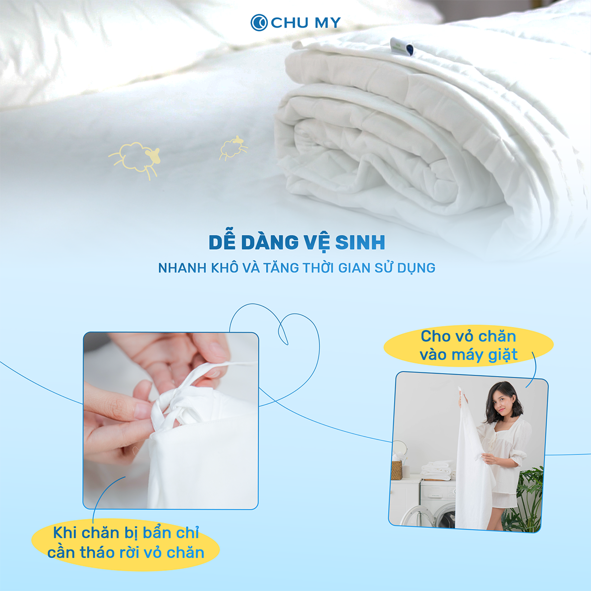 Ruột chăn chần bông kích thước 2mx2m2