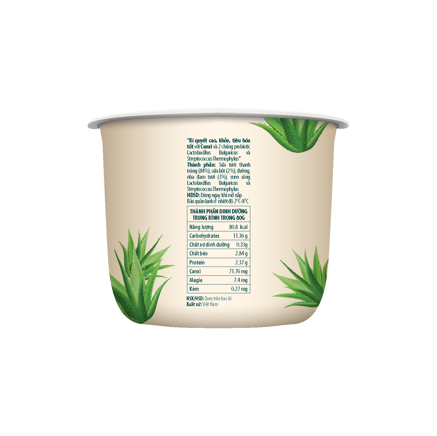 Sữa Chua Thanh Trùng DeliFres+ Nha Đam | Lốc 4 Hũ 80g