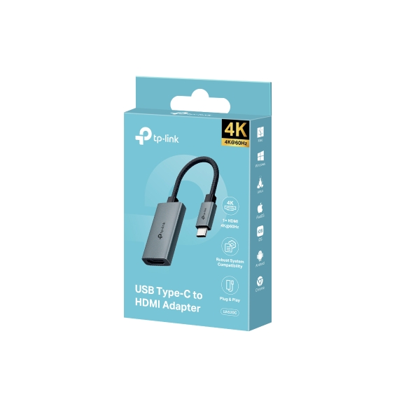 [Hỏa tốc] Bộ Chuyển Đổi USB Type-C Sang HDMI TP-Link UA520C - Hỗ Trợ 4K@60Hz, Tương Thích Đa Thiết Bị, Đa Hệ Điều Hành - Hàng chính hãng