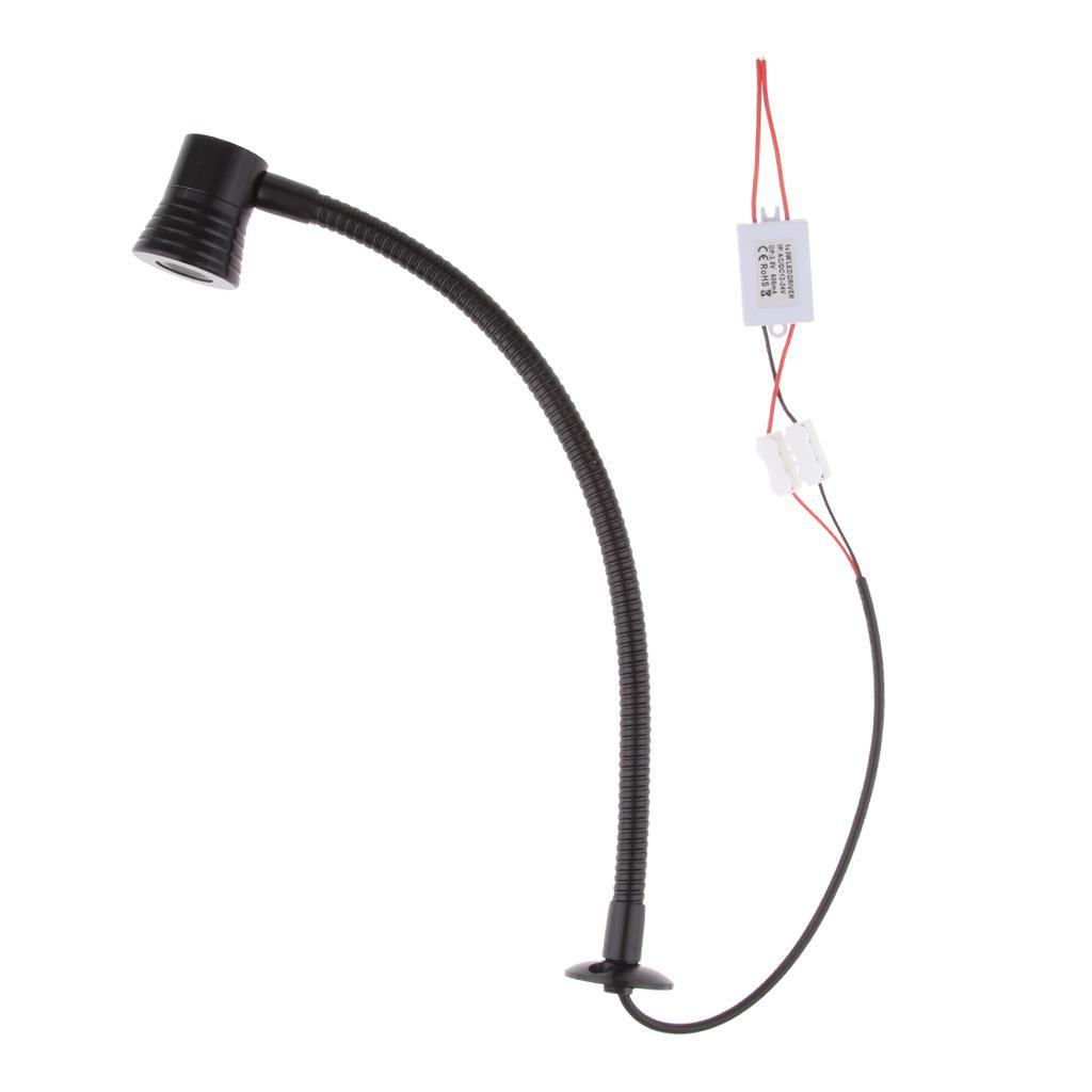 12V 2W Boat LED Reading Lights Gooseneck Interior Desk Lamp