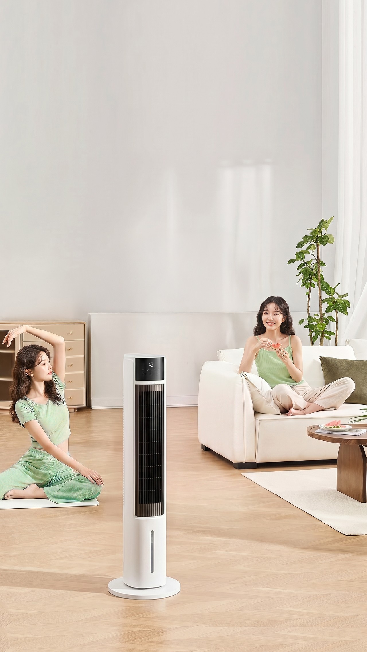 (MODEL NEW 2026) Máy Làm Mát Lọc Khí Ion Âm Haatz HydroIon Breeze Cooler HBC350 Quạt Tháp Haatz Điều Khiển Từ Xa - Hàng Chính Hãng