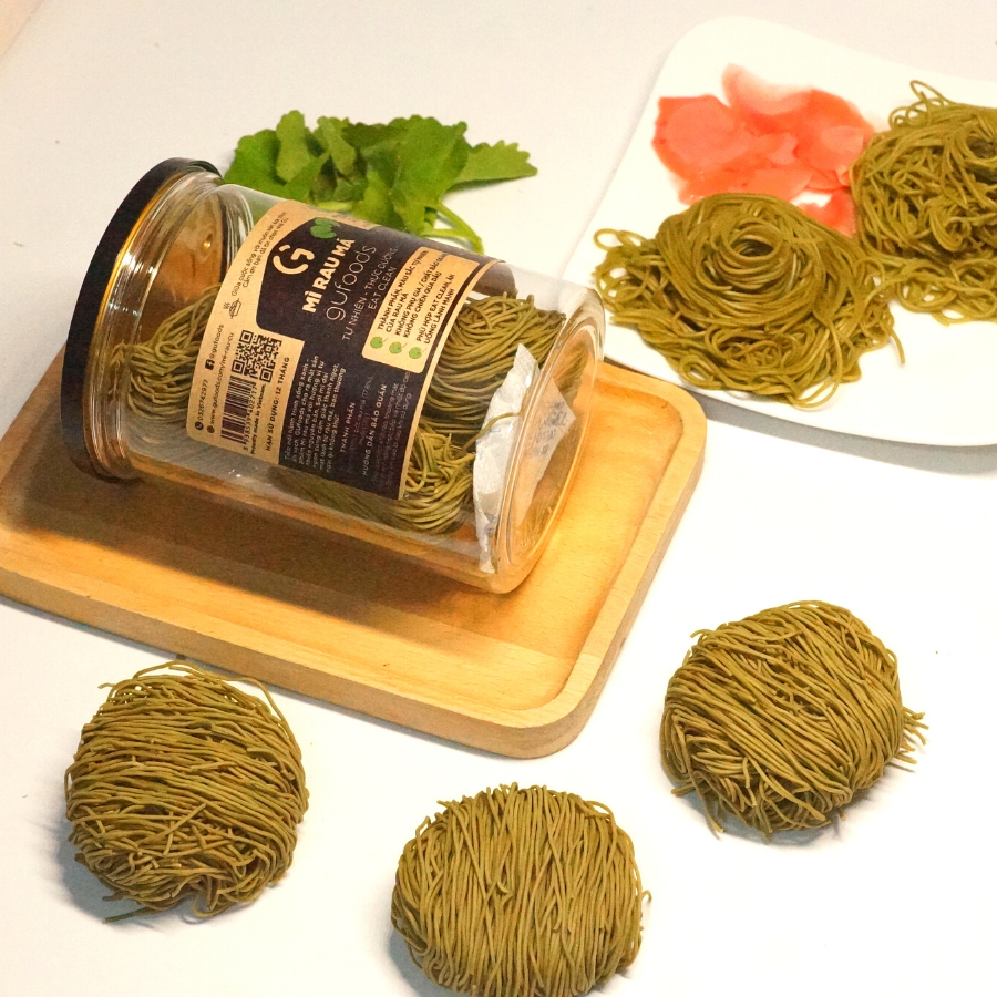 Mì rau củ GUfoods (mì rau má / mì cải kale, mì xanh) - Giàu chất xơ, Tự nhiên, Healthy, Eat clean