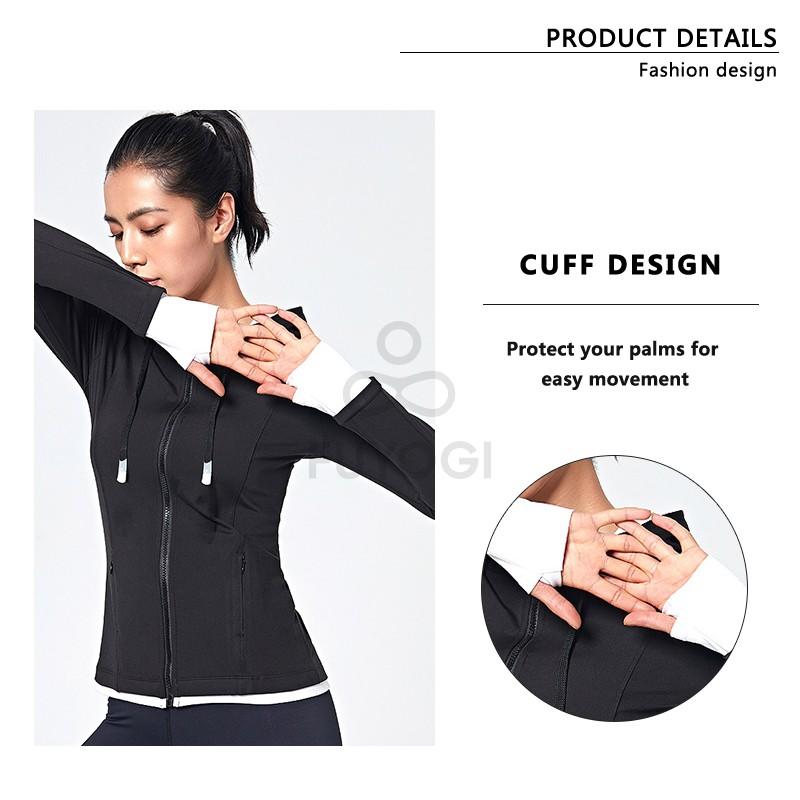 Women's Sports Jacket Breathable Slim Fit Long Sleeve Hooded Sweatshirt Outdoor Running Fitness Sportswear