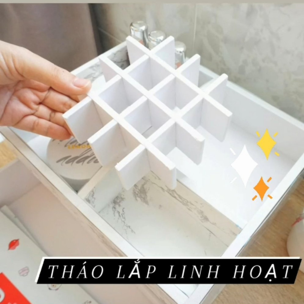 Tủ Đựng Mỹ Phẩm Nút Gỗ  Đa Năng Có Thể Đựng Đồ Trang Điểm, Trang Sức, Văn Phòng Phẩm Có Khay Son