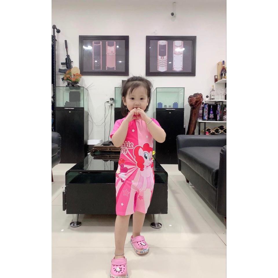 Đồ bơi liền thân size đại cho bé gái, bộ bikini đi biển in hình PONY chất liệu co giãn tốt, nhanh khô, chống nắng