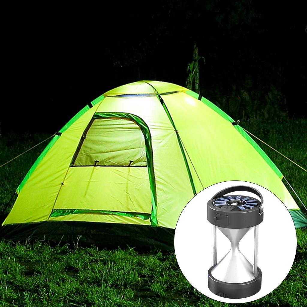 Portable Tent Light Lantern Solar/USB Outdoor Camping Hourglass Lamp