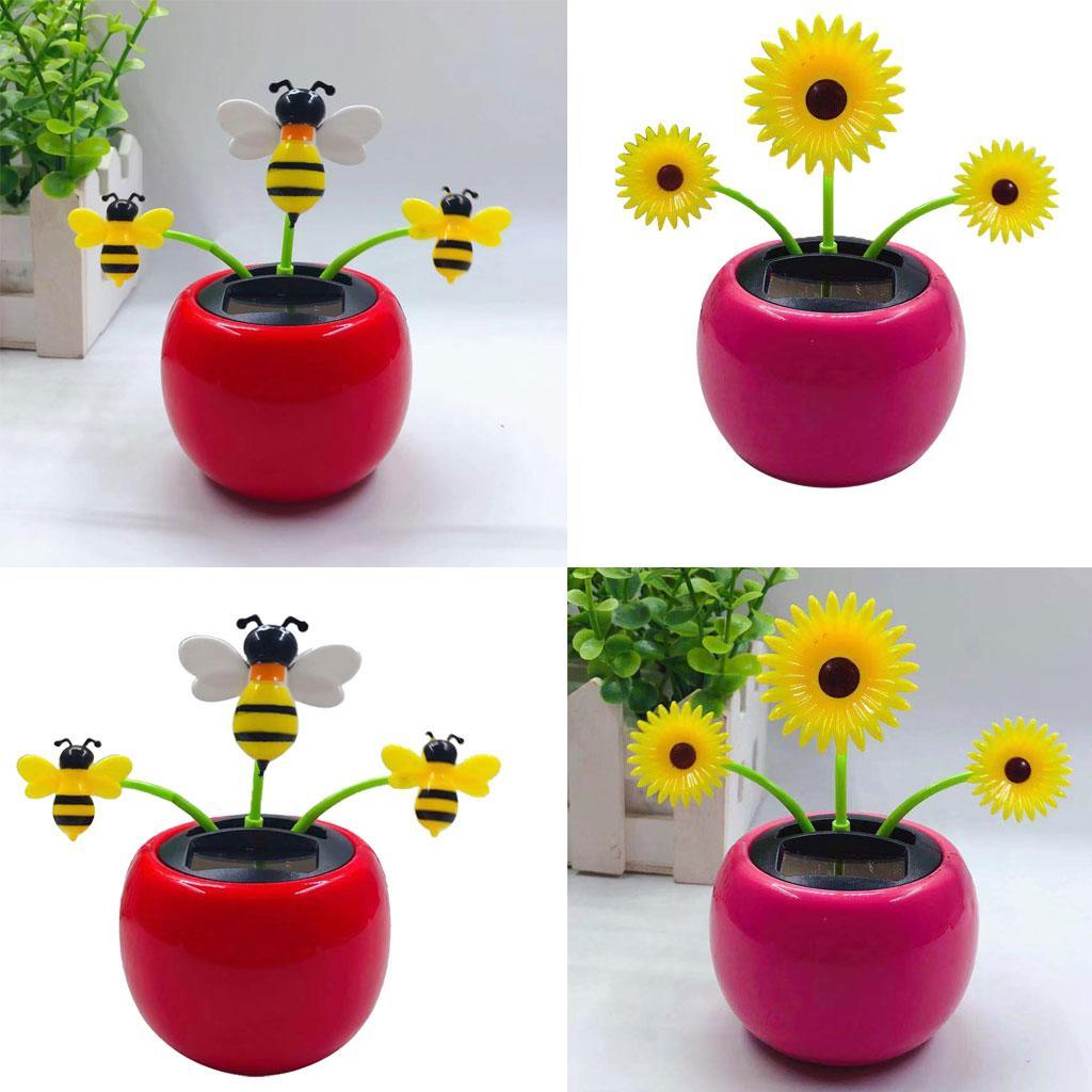 Daisy &amp;Bee Solar Powered Funny Bobble Head Dancing Doll Home Car Decor