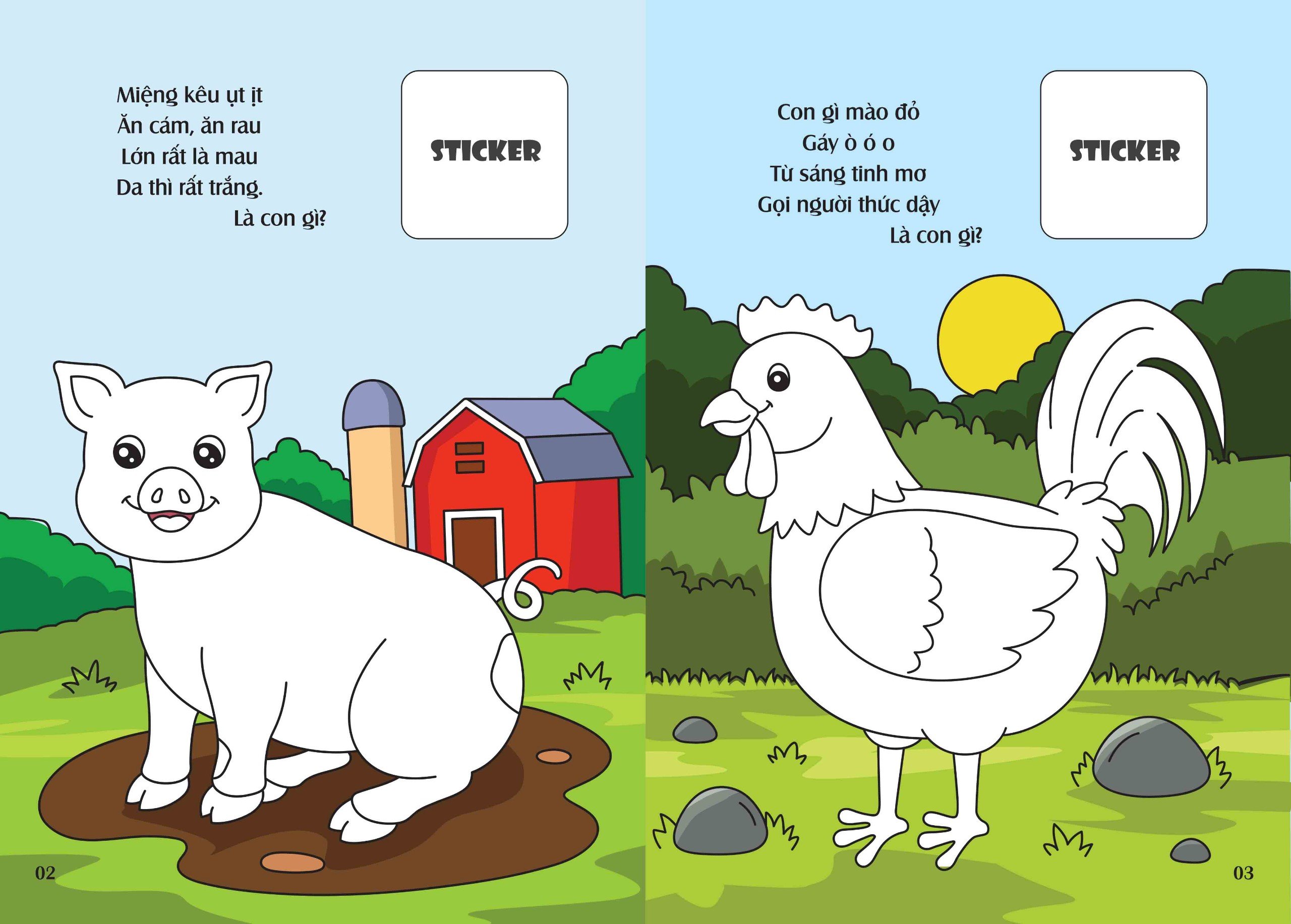 Sách - Bé tô màu: Khám phá nông trại vui vẻ (20+ hình dán sticker) (VT)
