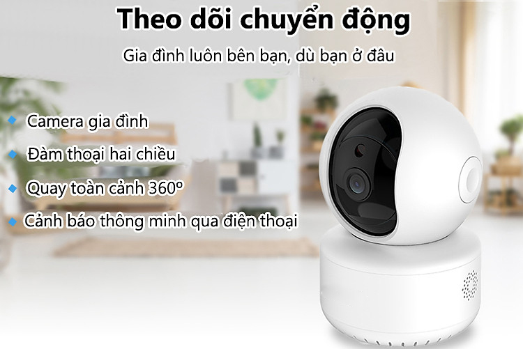 Camera IP wifi trong nhà, xoay 360, âm thanh 2 chiều, hình ảnh 1080p có cổng LAN