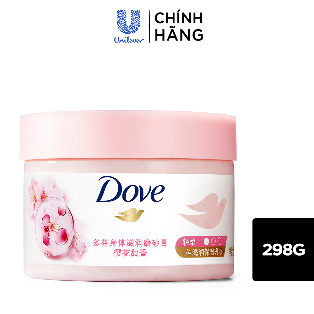 [CHÍNH HÃNG] Smoothie Tẩy Da Chết Dưỡng Ẩm Toàn Thân Dove hương hoa anh đào 298g