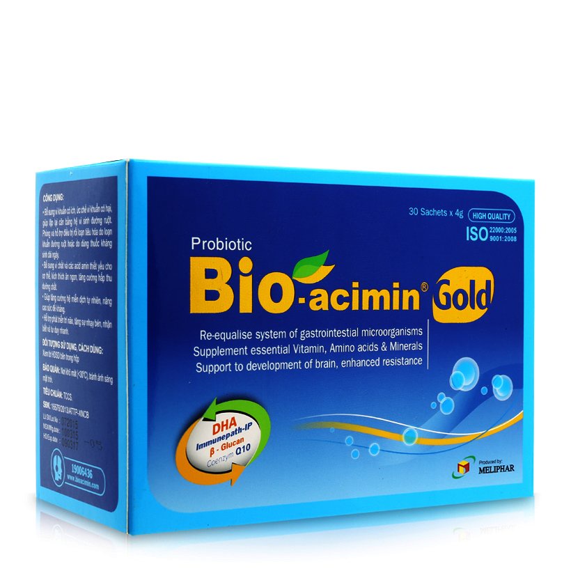 Bioacimin gold - Cốm Bioacimin gold mẫu mới cốm vi sinh cho trẻ biếng ăn hộp 30 gói ( bio acimin)
