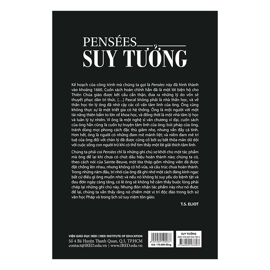 Sách IRED Books - Suy tưởng - Blaise Pascal