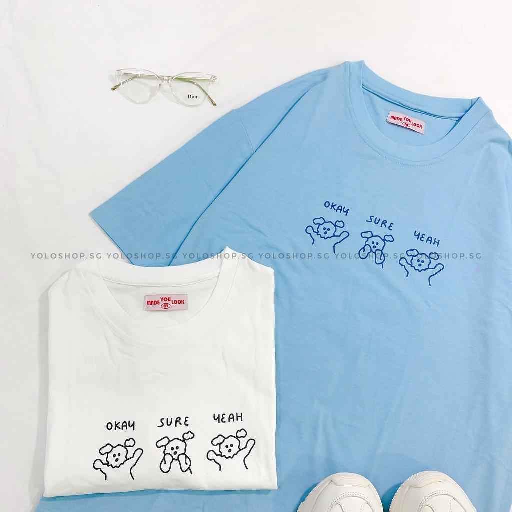Áo thun tay lỡ OKAY SURE YEAH phông Unisex nam nữ tee oversize form rộng pull Ulzzang Streetwear Hàn Quốc vải mềm