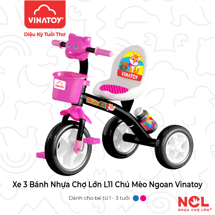 Xe 3 Bánh Nhựa Chợ Lớn L11 Chú Mèo Ngoan - M1769-X3B