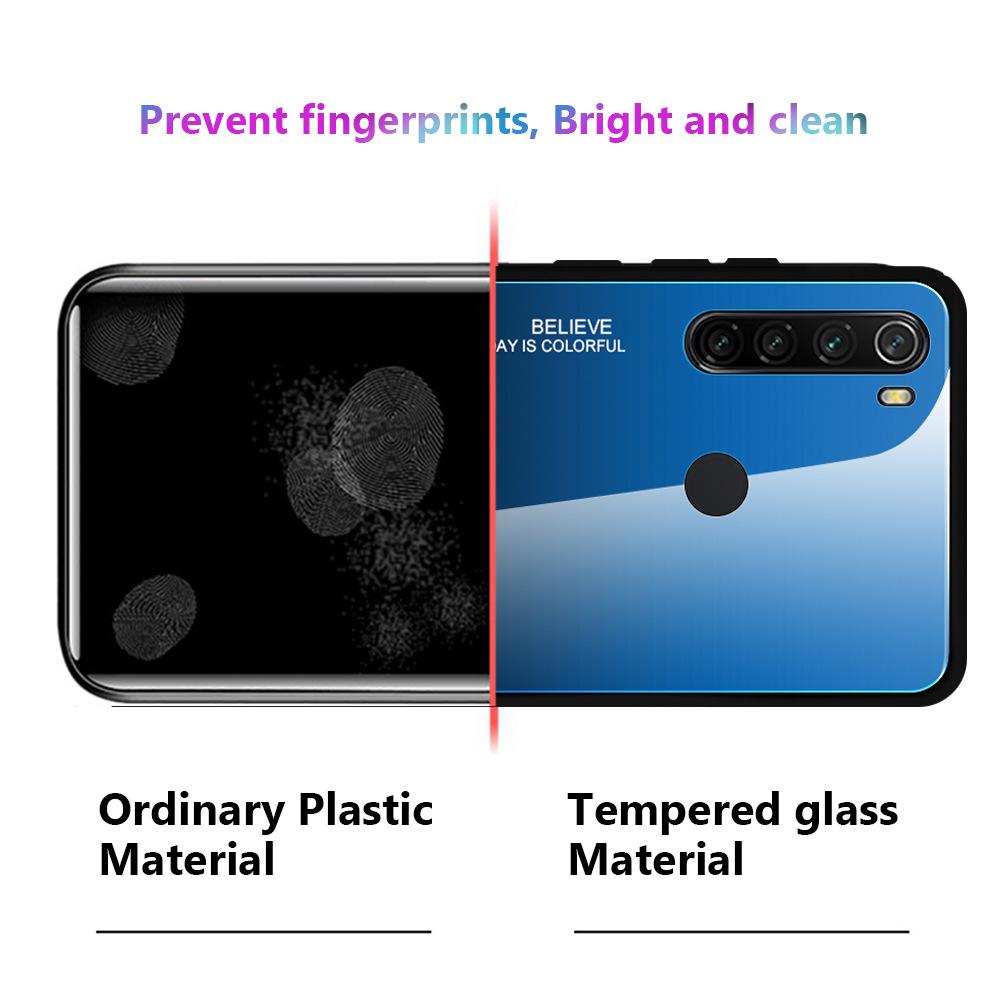 Ốp lưng dùng cho Xiaomi Redmi Note 8 gương cứng 2 màu Gradient Ver 2 , viền TPU dẻo đen