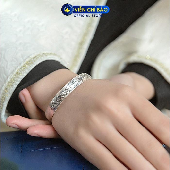 Lắc tay bạc nữ Kiềng Liên Hoa chất liệu bạc 925 thời trang phụ kiện trang sức nữ thương hiệu Viễn Chí Bảo L000304