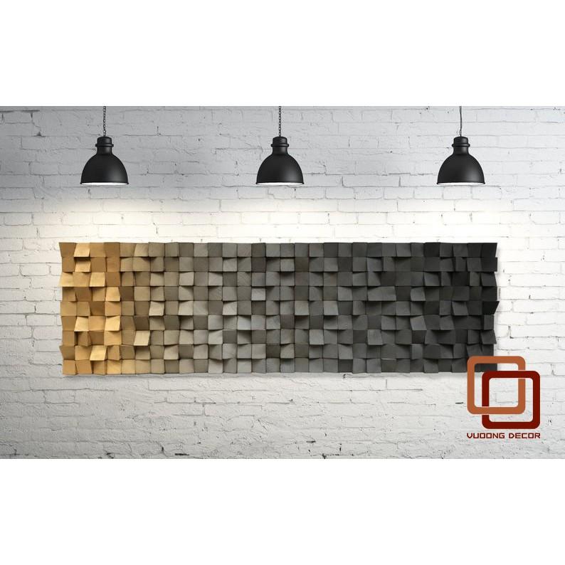 Tranh gỗ trang trí 3D GRADIENT ẤM ÁP (Wood mosaic) - KÍCH THƯỚC 30cmx1M