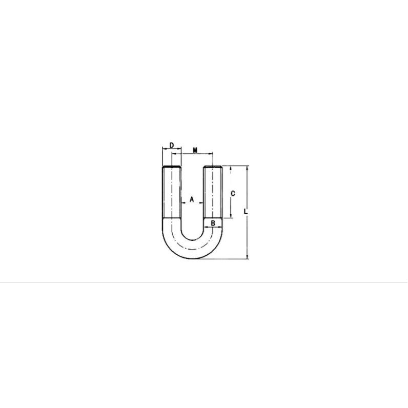 U bolt inox M12 size lớn,Combo 2 bộ U+ecu,long đền tùy chọn
