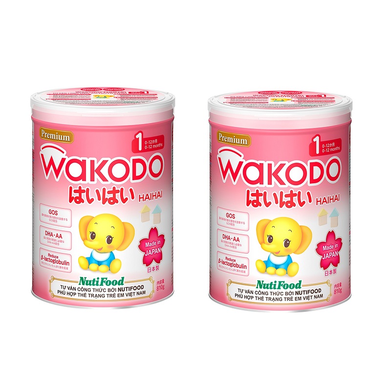 Bộ 2 Lon Sữa Bột Wakodo HaiHai Số 1 - 830g