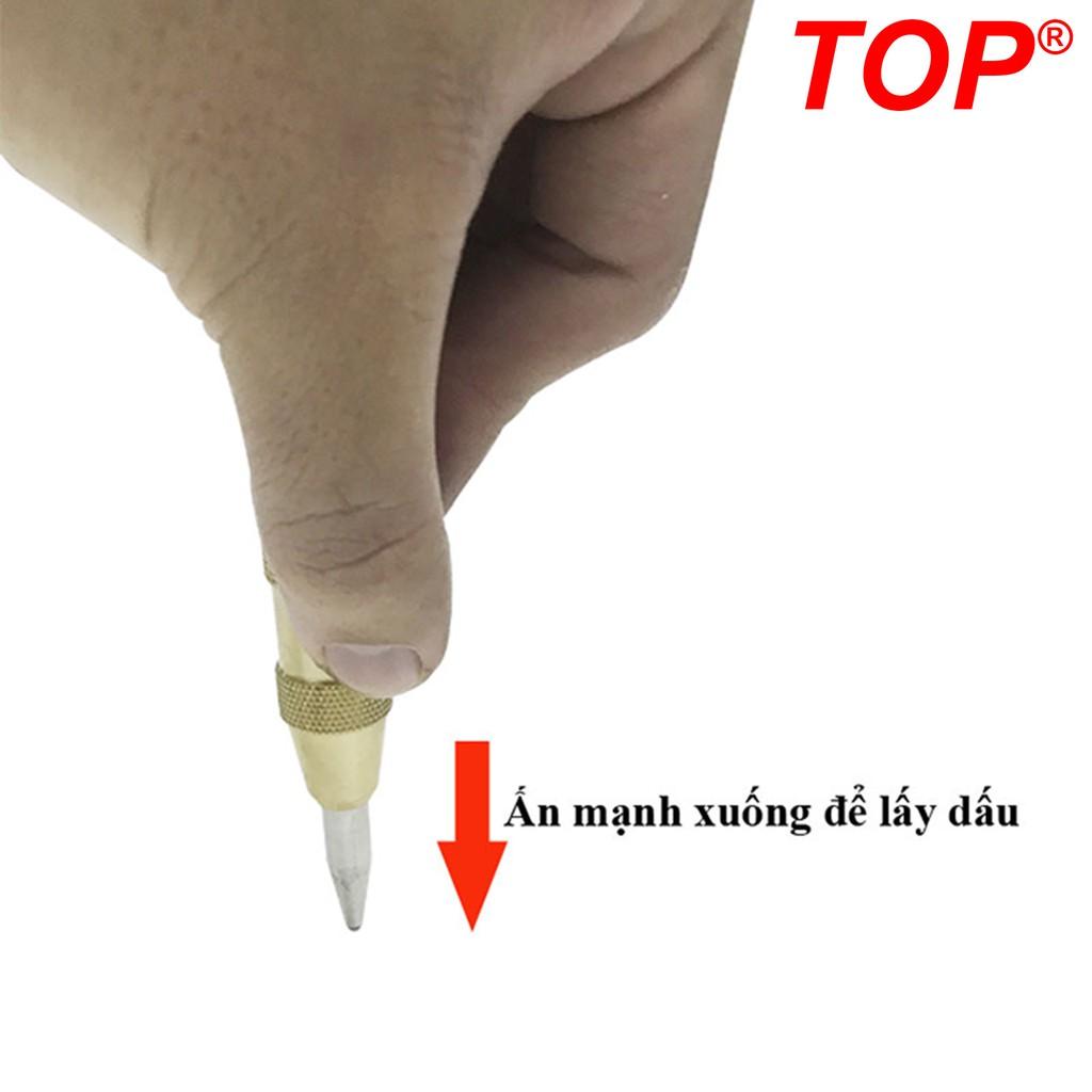 Đục lấy dấu tự động thép S2 cao cấp hãng TOP, dụng cụ phá kính thoát hiểm, dụng cụ định vị, đục lỗ tâm