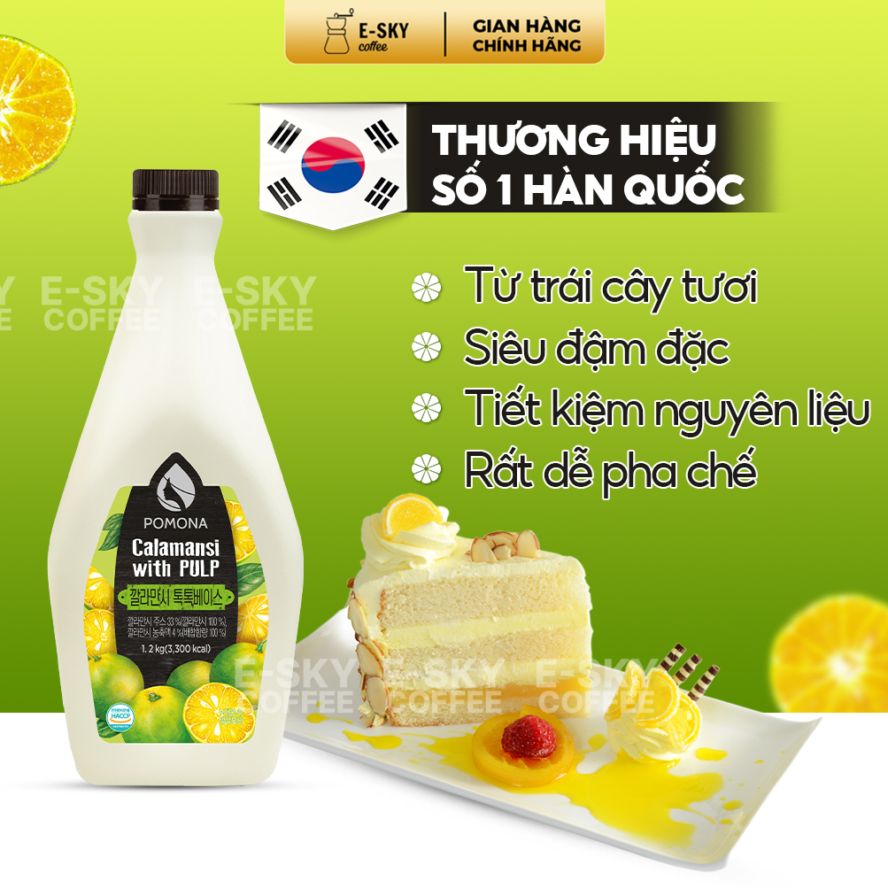 Mứt Tắc Cô Đặc Pomona Calamansi Concentrate Nguyên Liệu Pha Chế Trà Sữa Trà Trái Cây Hàn Quốc Hàn Quốc 1,2kg