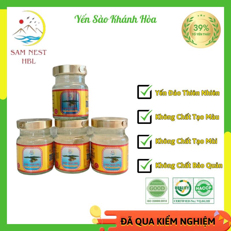 Yến Sào Khánh Hòa Nhân Sâm 100% Yến Nguyên Chất Lọ 70ml