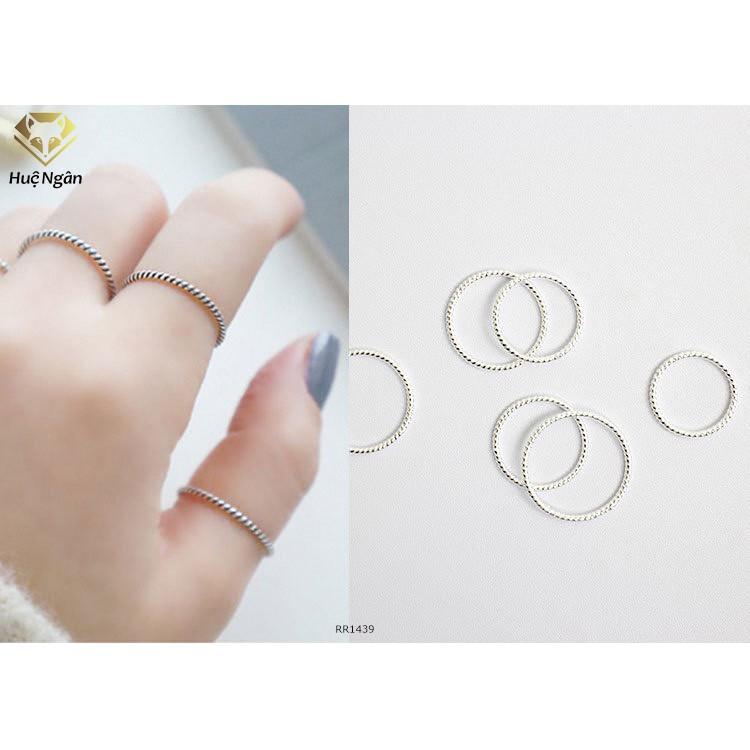 Nhẫn bạc 925 Huệ Ngân - Vòng xoắn trơn không đá RR1439