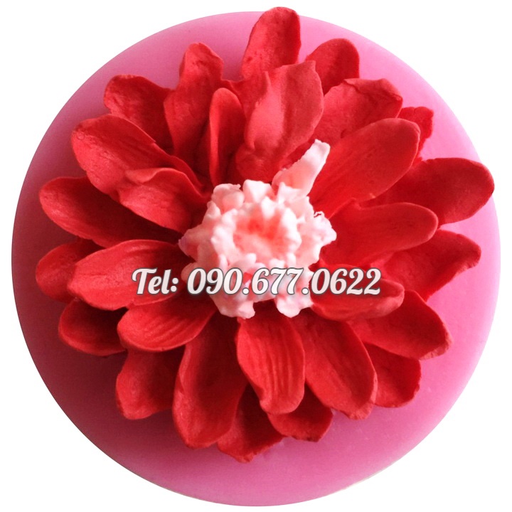 Khuôn silicone làm rau câu hoa cúc cánh dài nhiều tầng - Mã số 1209