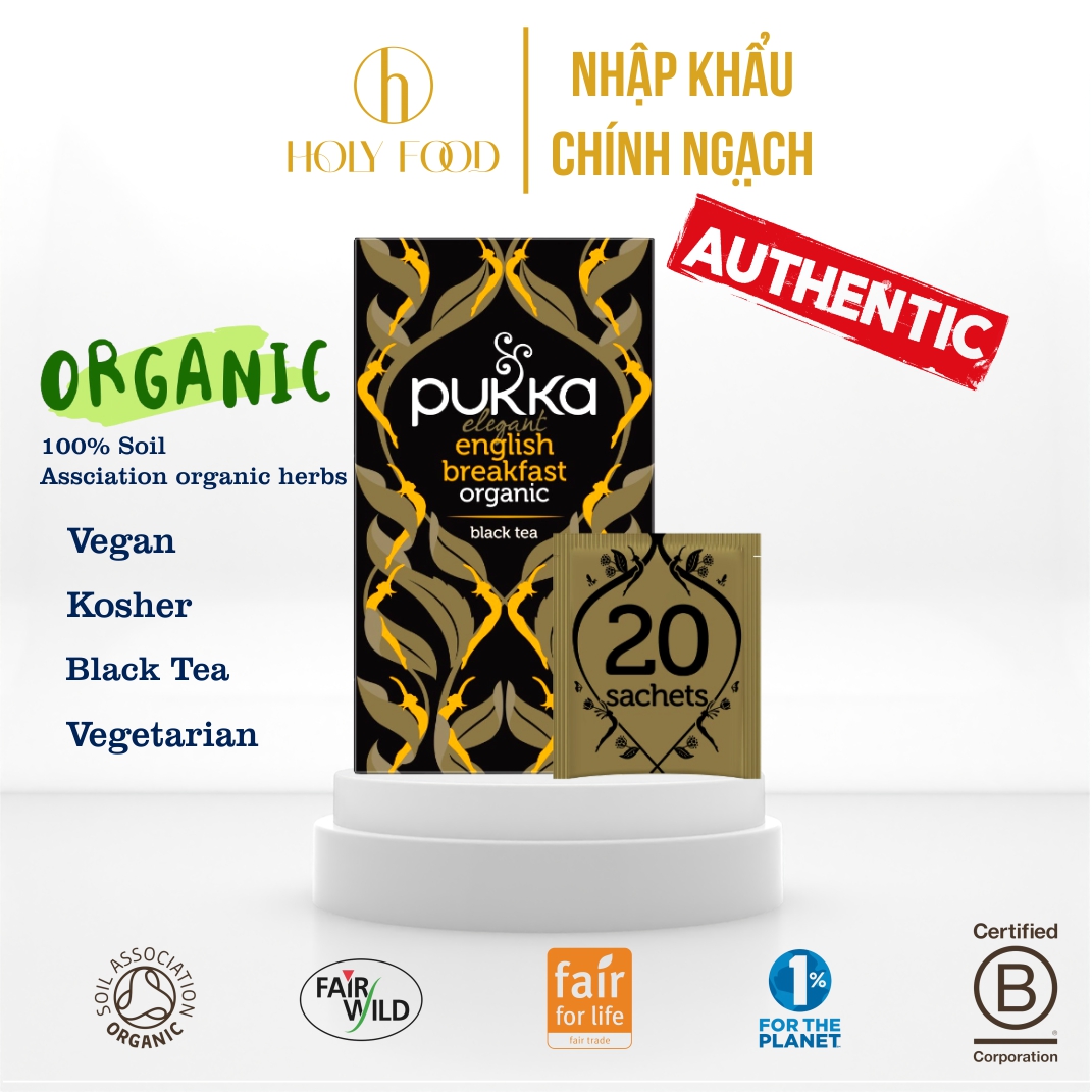 Trà Thảo Mộc Hữu Cơ Organic Pukka English Làm sạch Mát gan Ngủ Ngon Giảm Căng Thẳng Nội địa UK