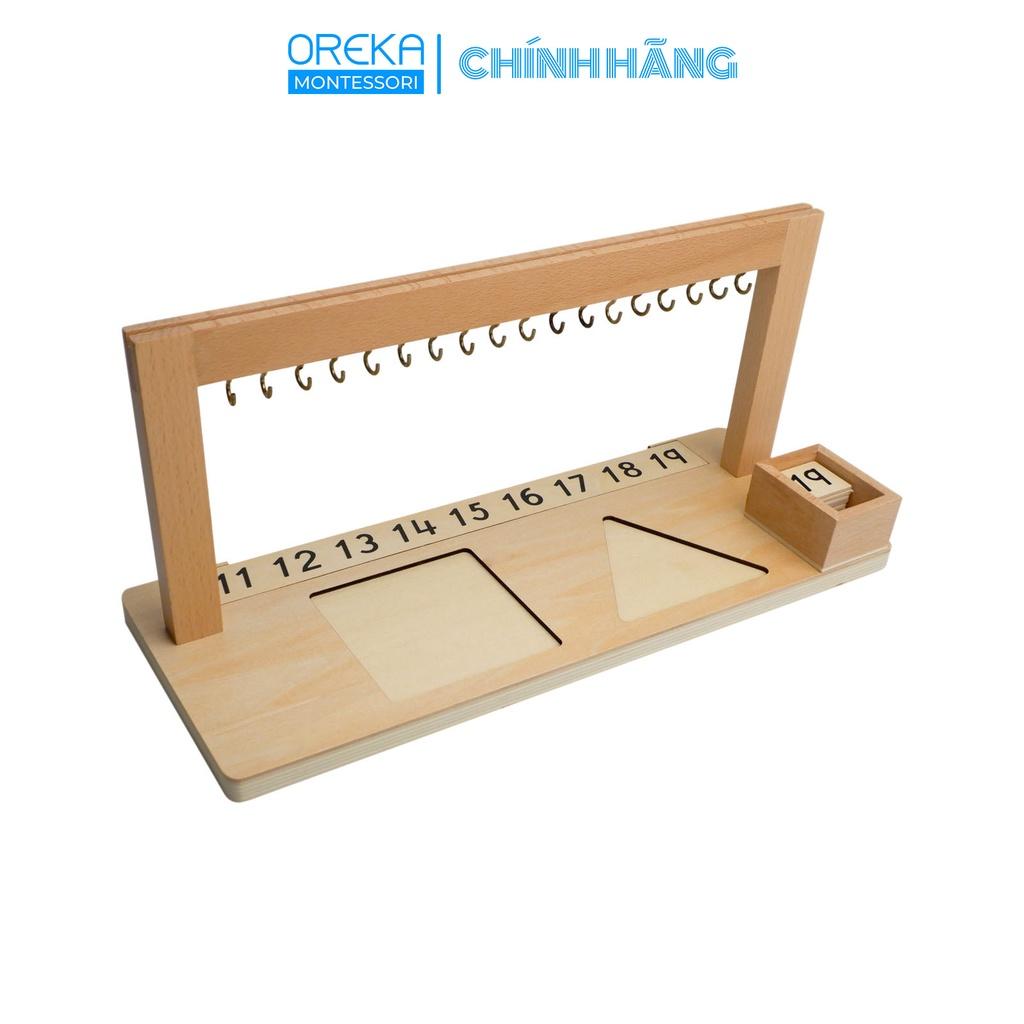 Đồ chơi trẻ em Oreka Montessori Giá treo chuỗi hạt học số 11 đến 19 - 0520230