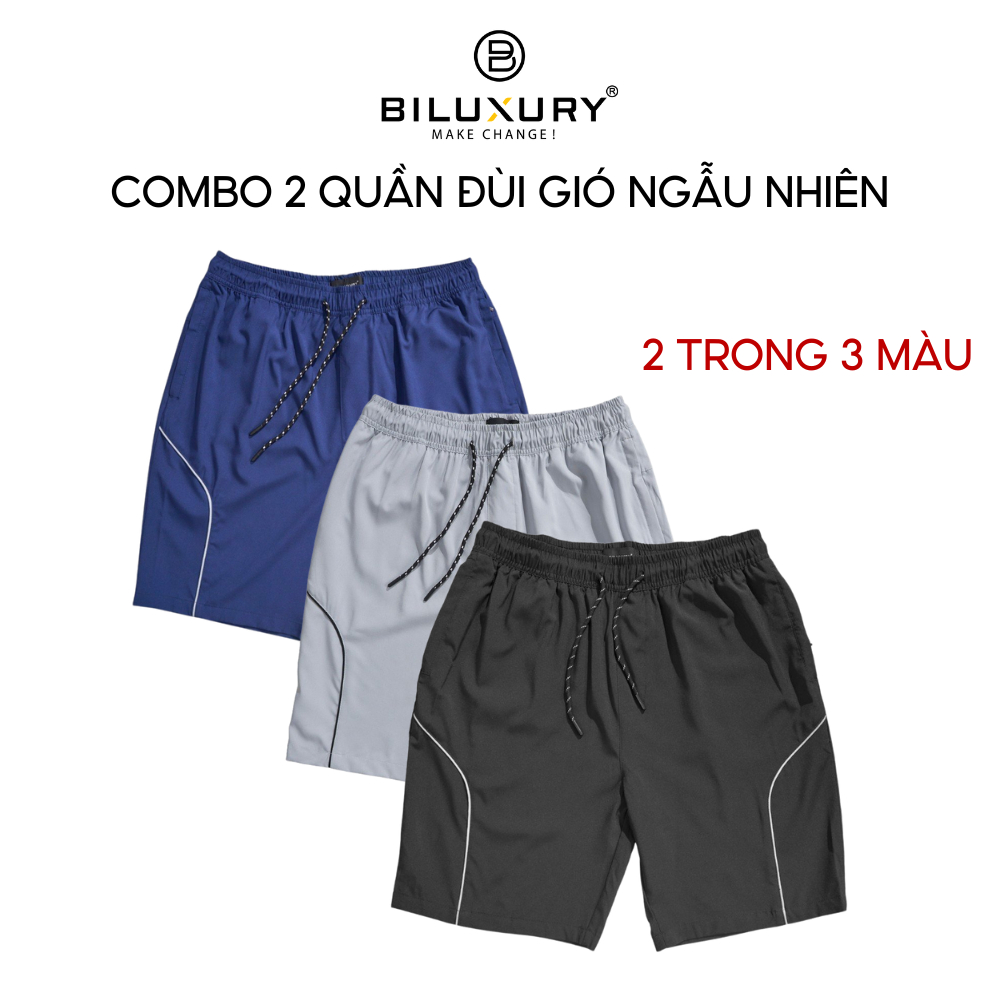 Combo 2 Quần Short Gió  6QDGT003 Biluxury Vải Thoáng Mát Không Nhăn Có Túi Tiện Lợi