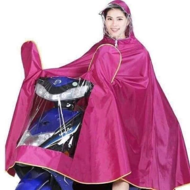 Áo Mưa 1 Đầu và 2 Đầu  Người Có Kính Chắn Nước Che Mặt Đi Xe Máy Trùm Gương Đi Cánh Dơi Phản Quang Cao Cấp