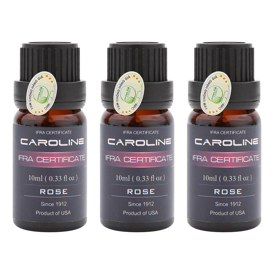 Combo 3 Chai Tinh Dầu Hoa Hồng Caroline 10ml