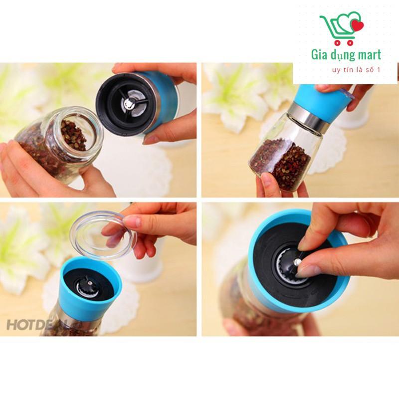 Lọ xay tiêu cầm tay thủy tinh loại đẹp