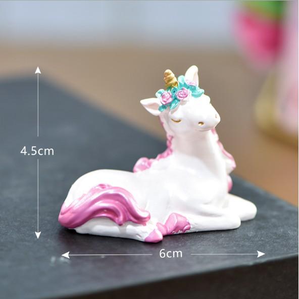 Mô hình ngựa kỳ lân Unicorn trang trí bánh sinh nhật, nhà búp bê, DIY