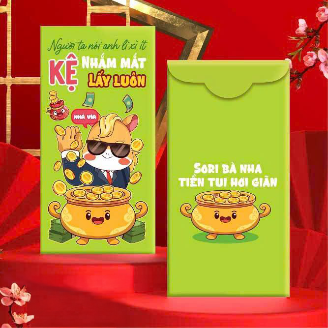 [Hàng tặng ko bán] Set 2 bao lì xì màu ngẫu nhiên JoyMall tết Bính Ngọ 2026 đựng vừa tờ 500K