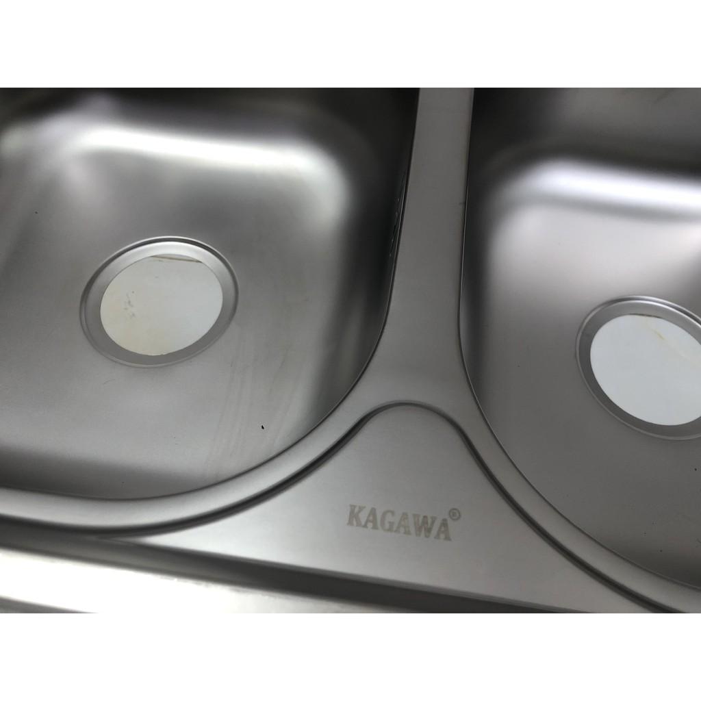 Chậu rửa chén 2 hộc inox tặng kèm bộ xả chậu thông minh