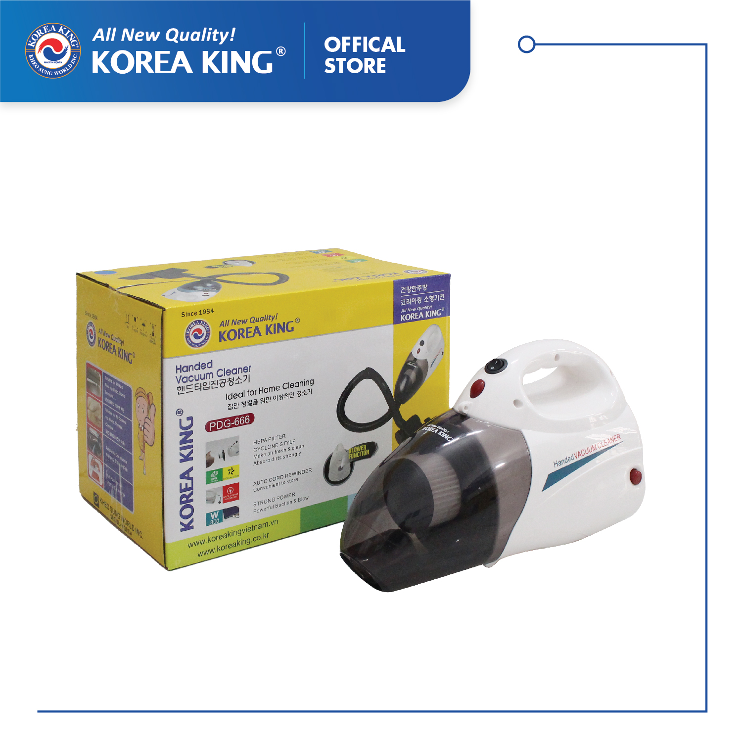 Máy hút bụi cầm tay Korea King PDG-666 - Hàng chính hãng