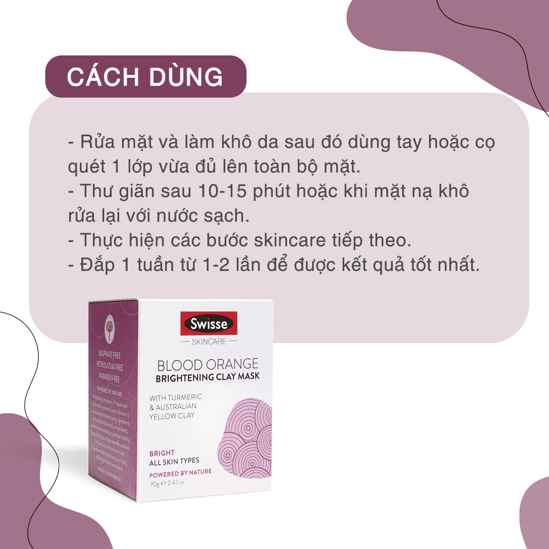 Mặt Nạ Đất Sét Cao Lanh Swisse Skincare Blood Orange Clay Mask 70g