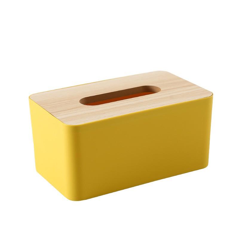 Hộp Đựng Khăn Giấy Nắp Gỗ Hộp Khăn Giấy Decor Để Bàn Siêu Sang