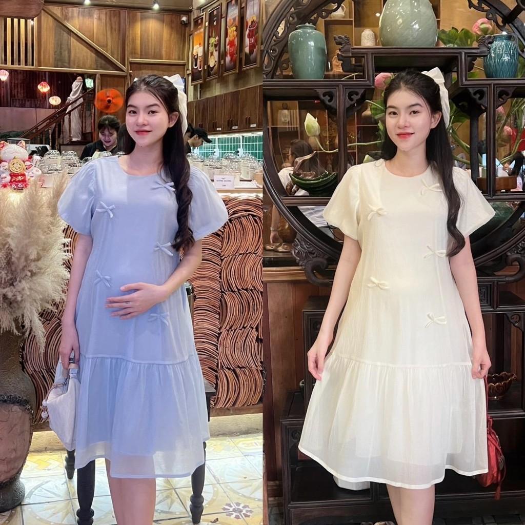Đầm bầu tơ phom đuôi cá đính nơ dễ thương, trẻ trung diện đi làm, đi chơi, đi tiệc Nữ Women Nữ Women - Đỏ