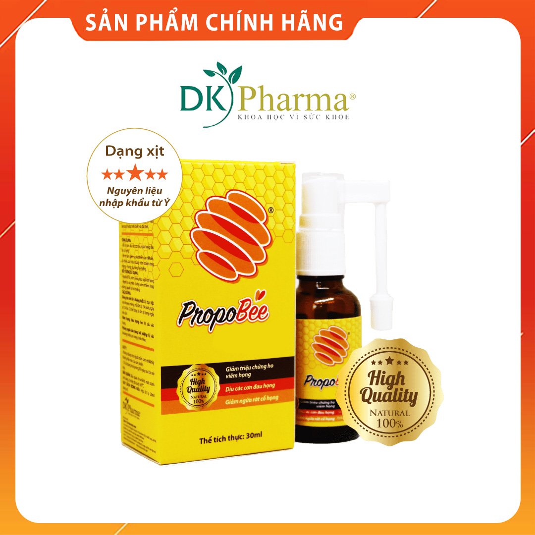 Xịt họng keo ong DK Pharma làm dịu các cơn ho, ngứa họng, đau rát họng PropoBee Spray 15ml, 30ml