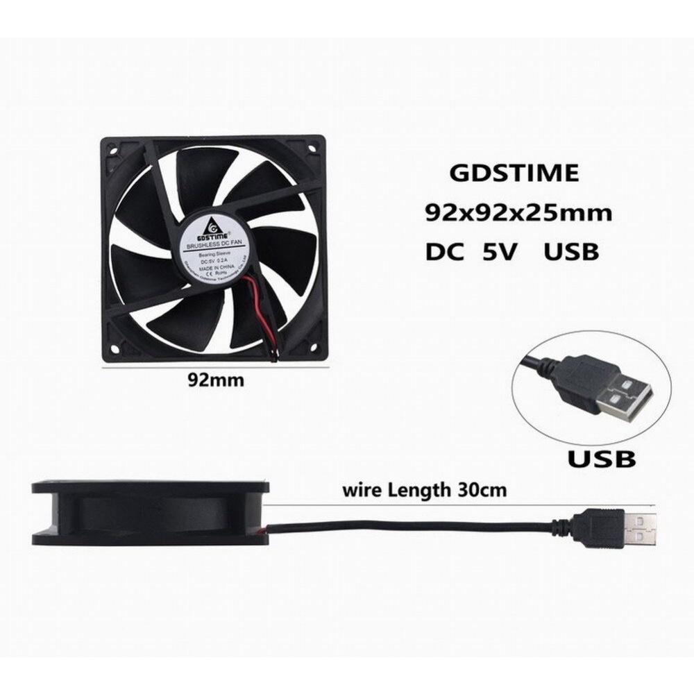 1 Pieces Gdstime 1V USB Connector 91x91x11mm 9cm Brushless DC CPU Computer Case Cooling Cooler Fan 91mm x 11mm 90mm 9111s
