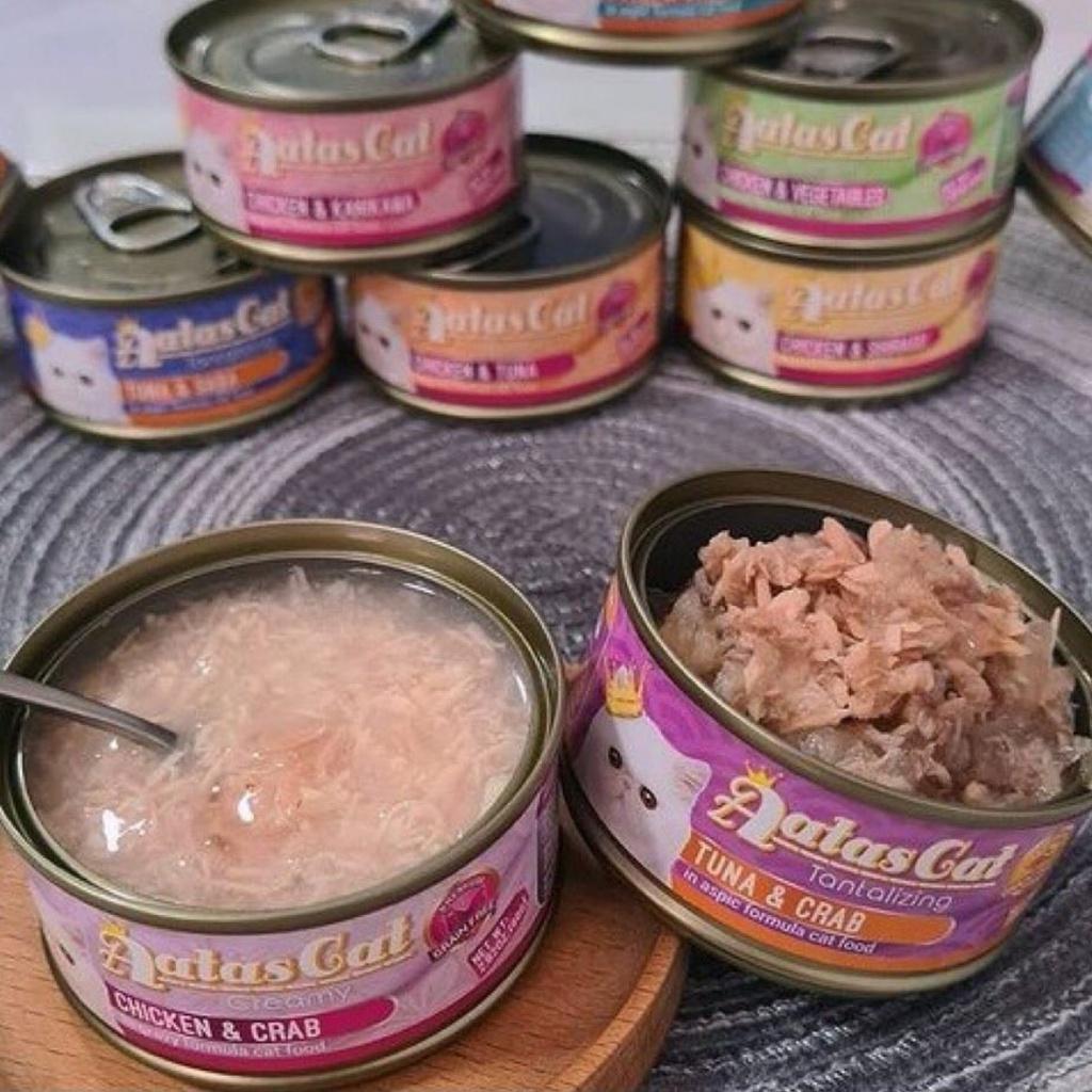 Pate Aatas Cat Creamy 80g Cho Mèo Dạng Súp Gà Sợi Nhuyễn Đủ Vị