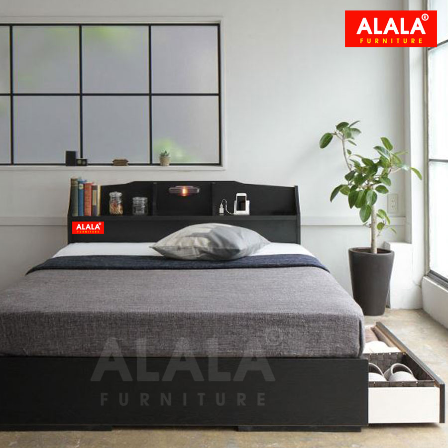 Giường ngủ ALALA08 + 2 hộc kéo / Miễn phí vận chuyển và lắp đặt/ Đổi trả 30 ngày/ Sản phẩm được bảo hành 5 năm từ thương hiệu ALALA/ Chịu lực 700kg